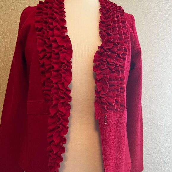 Alfani 100% Wool Red Cardigan - Picture 4 of 6
